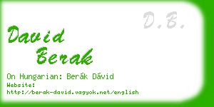 david berak business card